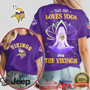 This Girl Loves Yoga and the Minnesota Vikings Spiritual Fan Women's Shirt