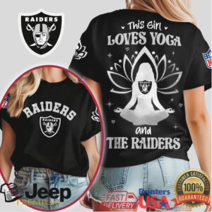 This Girl Loves Yoga and the Raiders NFL Team T Shirt
