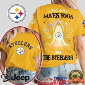 This Girl Loves Yoga and the Steelers NFL Zen Lotus Tee This Girl Loves Yoga and the Steelers NFL Zen Lotus Tee