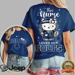 This Nurse Loves Her Colts Hello Kitty NFL Football T Shirt