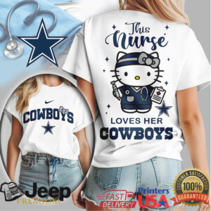 This Nurse Loves Her Cowboys Hello Kitty NFL Football T Shirt