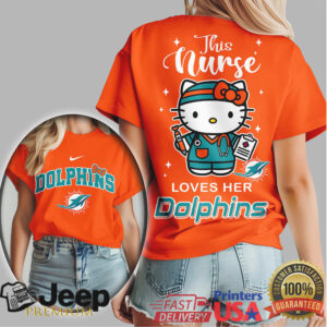 This Nurse Loves Her Dolphins Hello Kitty NFL Football T Shirt