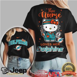 This Nurse Loves Her Dolphins Hello Kitty NFL Football T Shirt