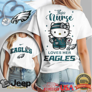This Nurse Loves Her Eagles Hello Kitty NFL Football T Shirt
