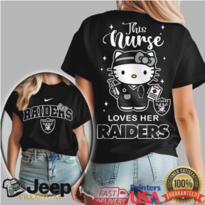 This Nurse Loves Her Raiders Hello Kitty NFL Football T Shirt