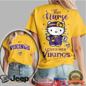 This Nurse Loves Her Vikings Hello Kitty NFL Football T Shirt This Nurse Loves Her Vikings Hello Kitty NFL Football T Shirt