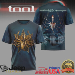 Tool Band In Concert 2026 Skeleton Star Graphic Teal t shirt