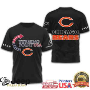 Turning Point USA Chicago Bears Freedom T Shirt Patriotic NFL Fan Gear