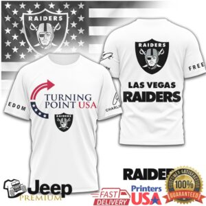 Turning Point USA Las Vegas Raiders Freedom T Shirt Patriotic NFL Fan Gear