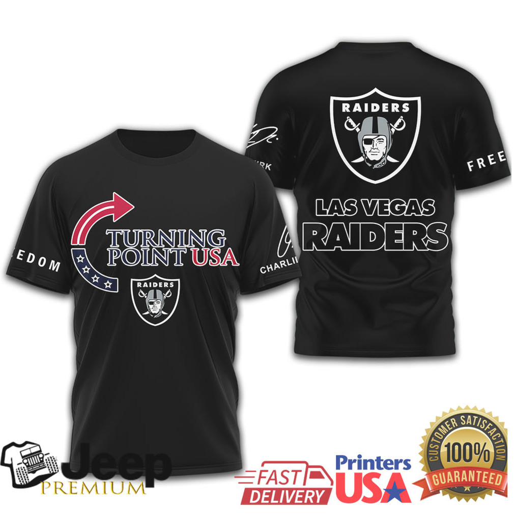 Turning Point USA Las Vegas Raiders Freedom T Shirt Patriotic NFL Fan Gear Turning Point USA Las Vegas Raiders Freedom T Shirt Patriotic NFL Fan Gear