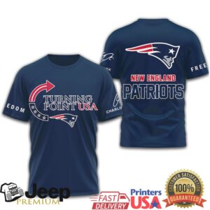Turning Point USA New England Patriots Freedom T Shirt Patriotic NFL Fan Gear Turning Point USA New England Patriots Freedom T Shirt Patriotic NFL Fan Gear
