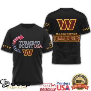 Turning Point USA Washington Commanders Freedom T Shirt Patriotic NFL Fan Gear Turning Point USA Washington Commanders Freedom T Shirt Patriotic NFL Fan Gear