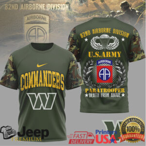 Washington Commanders 82nd Airborne Division US Army Paratrooper Military T Shirt