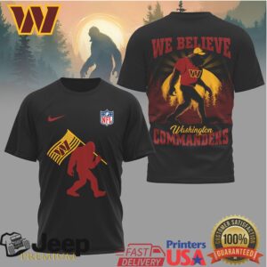 Washington Commanders Bigfoot We Believe NFL Graphic T Shirt