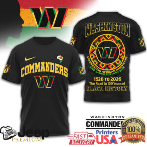 Washington Commanders Black History Month T Shirt Pan African Colors