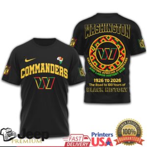 Washington Commanders Black History Month T Shirt Pan African Colors