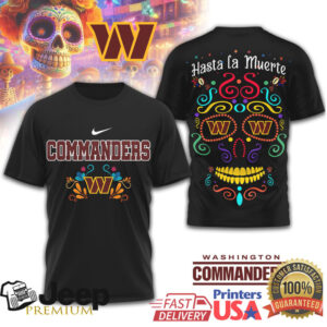 Washington Commanders Day of the Dead Sugar Skull NFL T Shirt