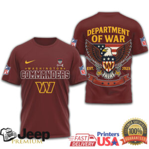 Washington Commanders Department of War 2025 Patriotic Eagle NFL Shirt