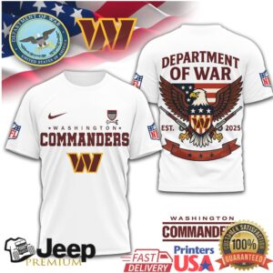 Washington Commanders Department of War 2025 Patriotic Eagle NFL Shirt
