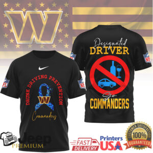 Washington Commanders Drunk Driving Prevention Designated Driver Shirt