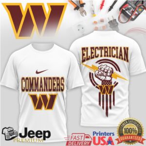 Washington Commanders Electrician T Shirt Burgundy & Gold Trades Gear