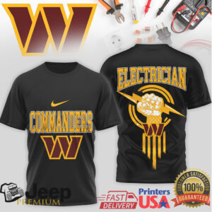 Washington Commanders Electrician T Shirt Burgundy & Gold Trades Gear