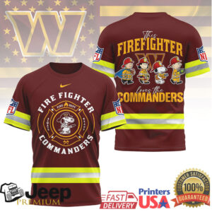 Washington Commanders Firefighter Snoopy Reflective Sport Jersey