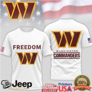 Washington Commanders Freedom American Flag Sleeve Performance Tee Washington Commanders Freedom American Flag Sleeve Performance Tee