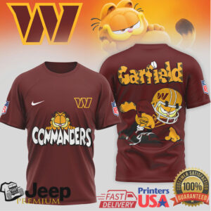 Washington Commanders Garfield Football Graphic Crewneck