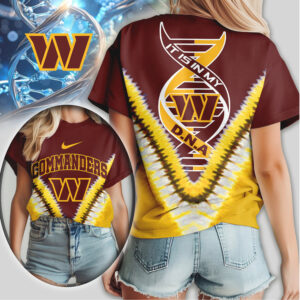 Washington Commanders It Is In My DNA Gold V Pattern Graphic T Shirt Washington Commanders It Is In My DNA Gold V Pattern Graphic T Shirt