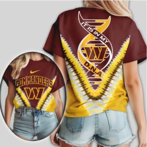 Washington Commanders It Is In My DNA Gold V Pattern Graphic T Shirt