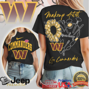 Washington Commanders Makeup Artist Sunflower Aesthetic Women's Fan Tee