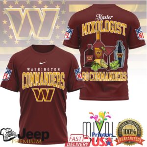 Washington Commanders Master Mixologist Cocktail Fan Spirit T Shirt Washington Commanders Master Mixologist Cocktail Fan Spirit T Shirt