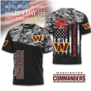 Washington Commanders NFL Veteran Awareness Shirt 22 A Day Camo