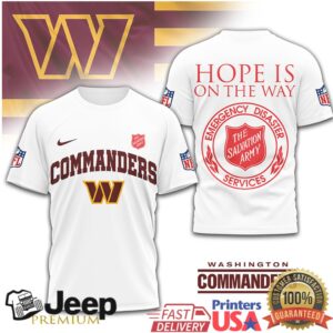 Washington Commanders Salvation Army Emergency Disaster Services Tee Washington Commanders Salvation Army Emergency Disaster Services Tee