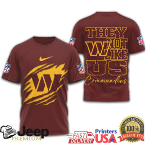 Washington Commanders “They Not Like Us” Ripped Logo T Shirt