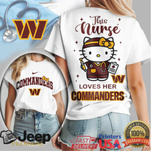 Washington Commanders This Nurse Loves Her Commanders Hello Kitty Tee