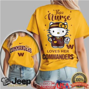 Washington Commanders This Nurse Loves Her Commanders Hello Kitty Tee