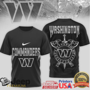 Washington Commanders Viking Heritage T Shirt Norse Shield & Axes Graphic