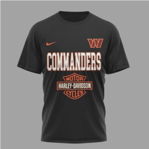 Washington Commanders x Harley Davidson Ride The Legend Black T Shirt