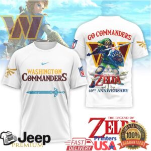 Washington Commanders x The Legend of Zelda Link 40th Anniversary T Shirt Washington Commanders x The Legend of Zelda Link 40th Anniversary T Shirt
