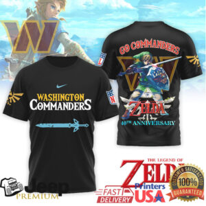 Washington Commanders x The Legend of Zelda Link 40th Anniversary T Shirt