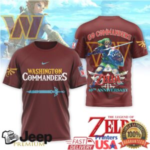 Washington Commanders x The Legend of Zelda Link 40th Anniversary T Shirt