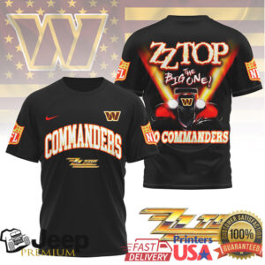 Washington Commanders x ZZ Top Classic Rock Car Graphic Men's T Shirt