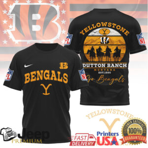 Yellowstone Dutton Ranch Go Bengals Montana Est 1886 T Shirt