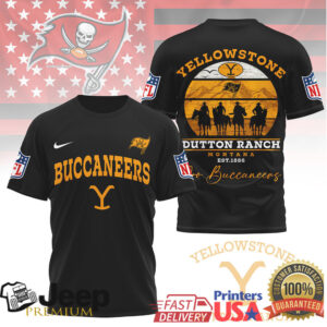 Yellowstone Dutton Ranch Montana Est 1886 Tampa Bay Buccaneers Football T Shirt