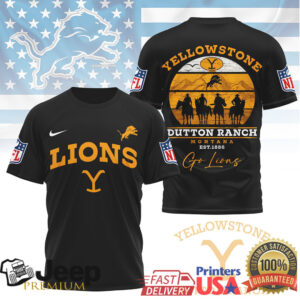 Yellowstone Dutton Ranch Style Detroit Lions Montana Football Shirt