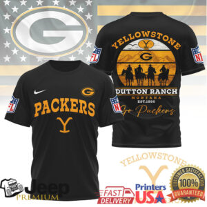 Yellowstone Dutton Ranch x Green Bay Packers Montana Est 1886 Fan T Shirt
