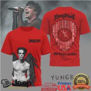 Yungblud The Prince of Rock Winged Portrait Word Art Graphic Tee