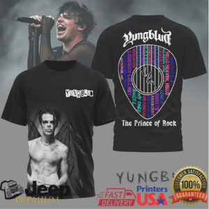 Yungblud The Prince of Rock Winged Portrait Word Art Graphic Tee